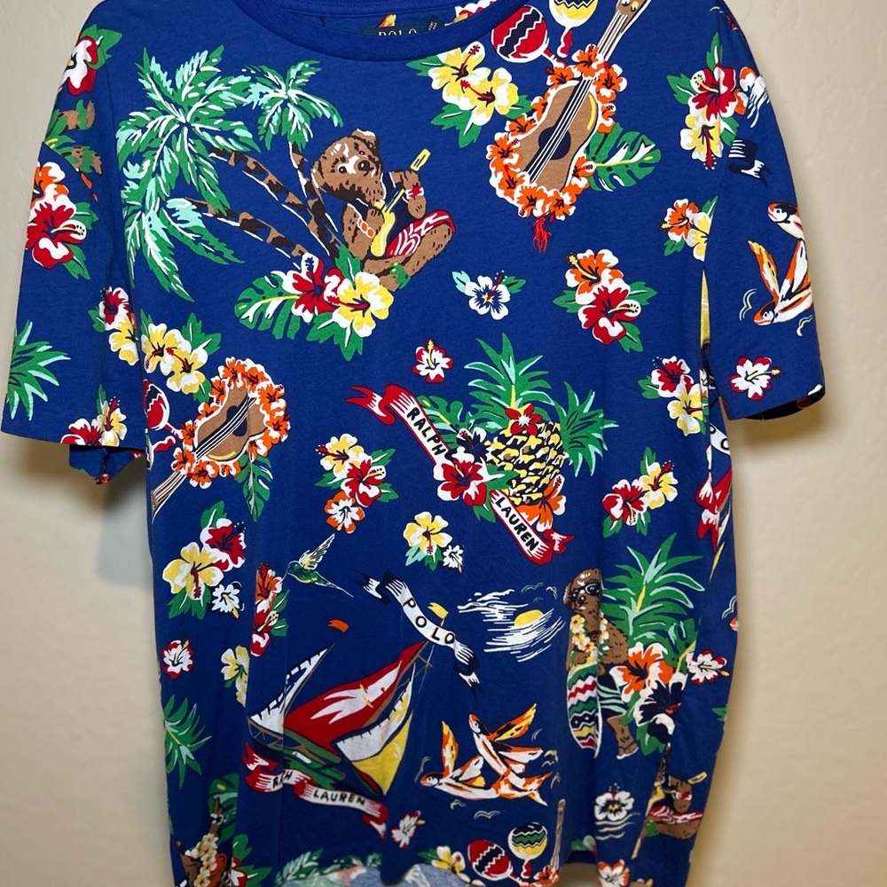 Polo by Ralph Lauren Blue Hawaiian Print Tee